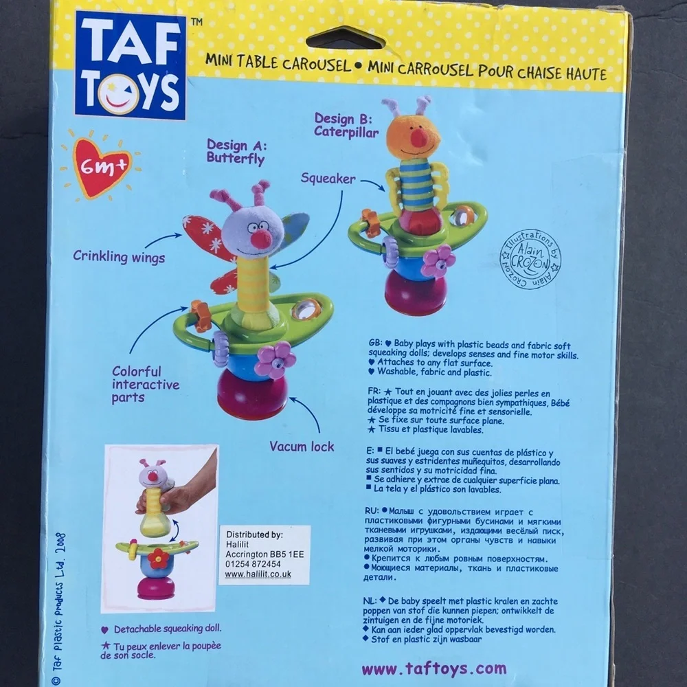 TAF Toys Butterfly Mini Table Carousel 10915 Develops Motor Skills 6 Months +